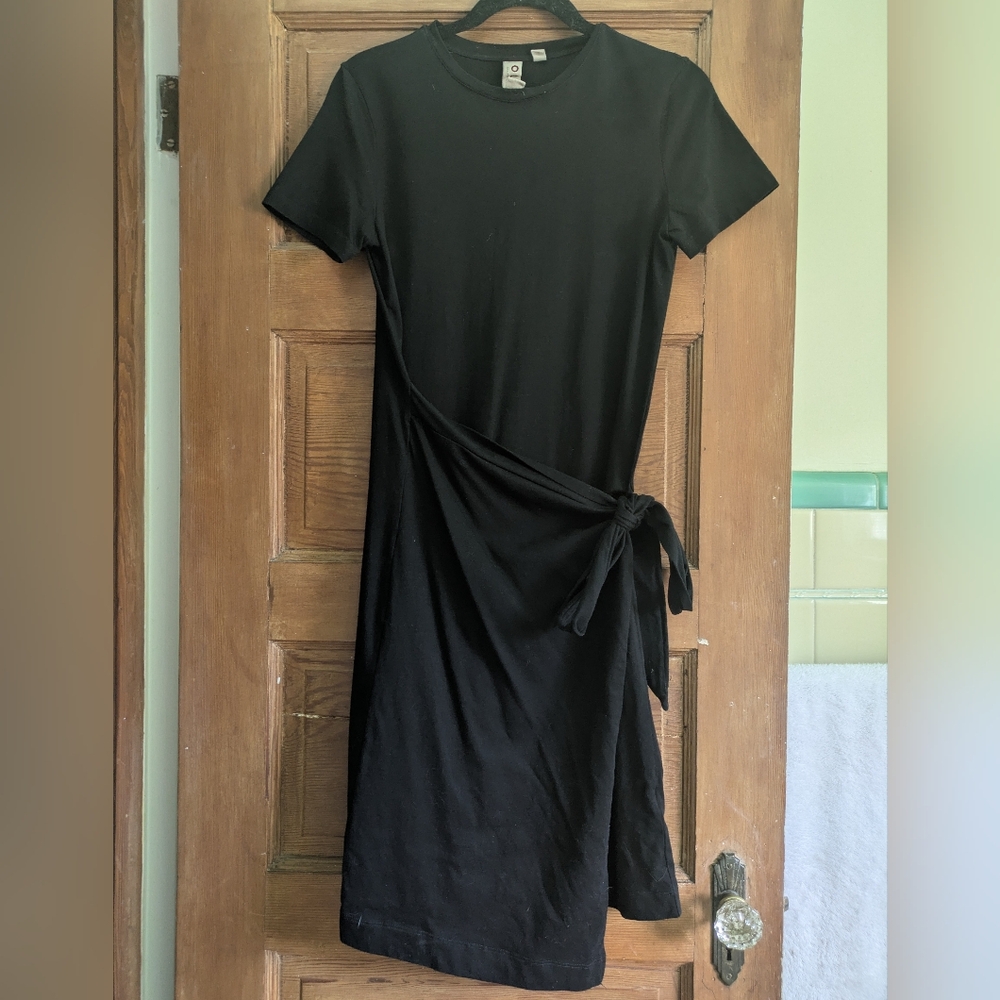Dolan Black Asymmetrical Tied Tshirt Dress